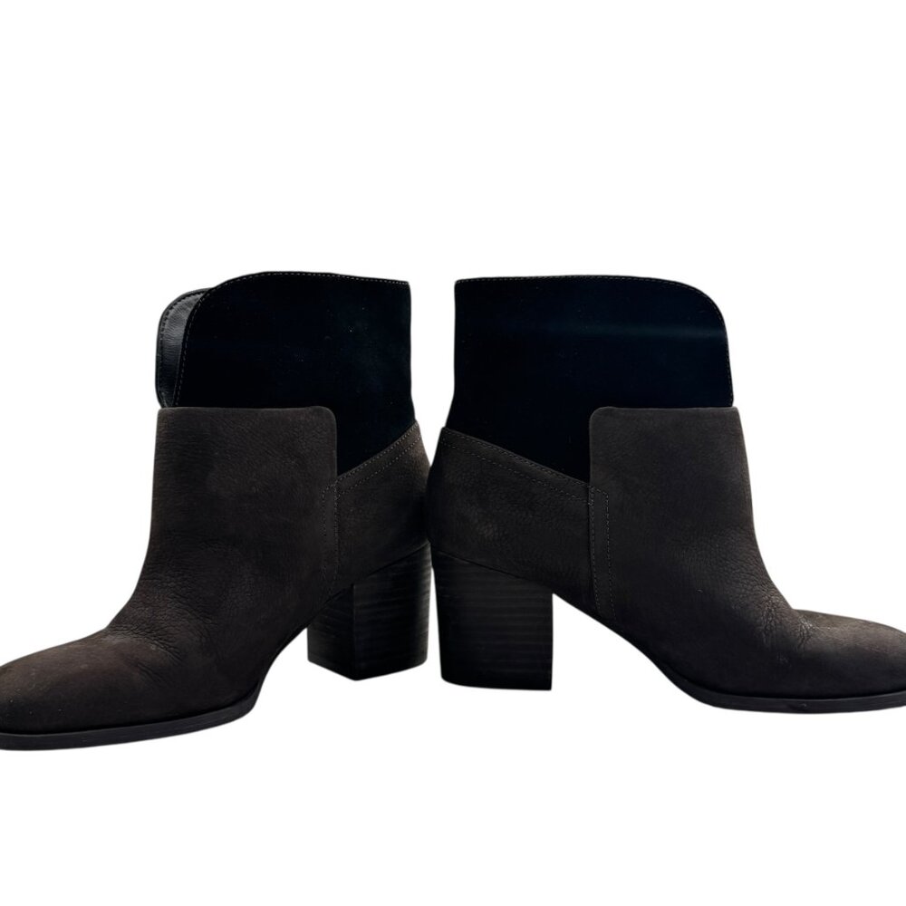 Nine West Nubuck Leather Classic Brown Two Tone Leather Boots Women's Size 7